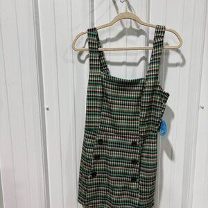 💚 Fishbowl Green Plaid Sleeveless Romper – Size M (NWT) 💚